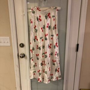 Cynthia Rowley cherry satin skirt